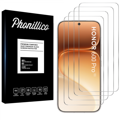 PHONILLICO Verre Tremp&eacute; pour Honor 600 Pro 5G [Pack 4] Film Vitre Protection Ecran