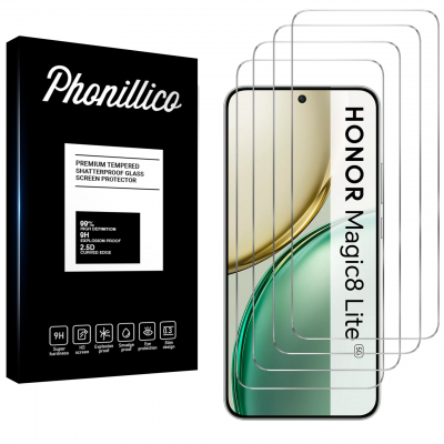 PHONILLICO Verre Tremp&eacute; pour Honor Magic 8 Lite 5G [Pack 4] Film Vitre Protection Ecran