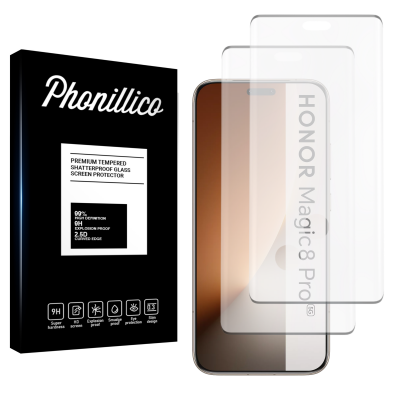 PHONILLICO Verre Tremp&eacute; pour Honor Magic 8 Pro 5G [Pack 2] Film Vitre Protection Ecran