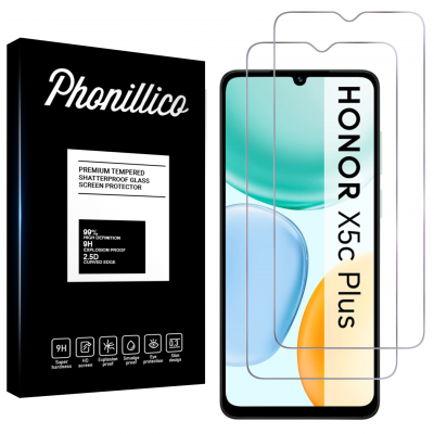 PHONILLICO Verre Tremp&eacute; pour Honor X5c Plus [Pack 2] Film Vitre Protection Ecran