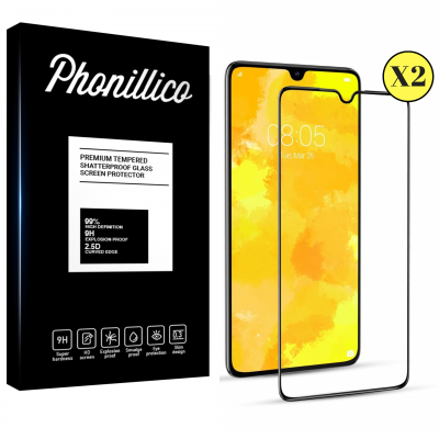 PHONILLICO Verre Trempe pour Huawei P30 [Pack 2] Film Transparent Int&eacute;gral Bord Noir Vitre Protection Ecran