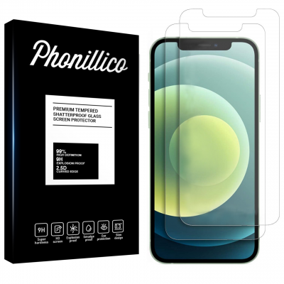 PHONILLICO Verre Tremp&eacute; pour iPhone 12 PRO (6,1) [Pack 2] Film Vitre Protection Ecran