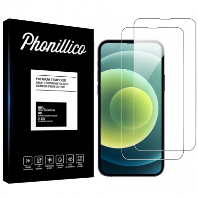 PHONILLICO Verre Tremp&eacute; pour iPhone 13 MINI (5,4) [Pack 2] Film Protection Ecran Ultra Resistant