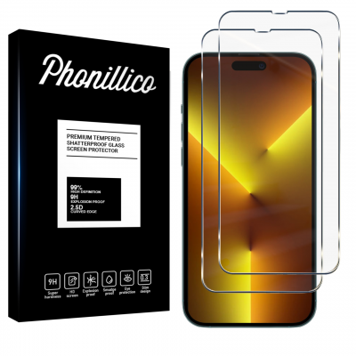 PHONILLICO Verre Tremp&eacute; pour iPhone 14 PRO MAX [Pack 2] Film Vitre Protection Ecran