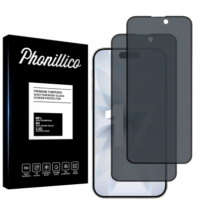 PHONILLICO Verre Tremp&eacute; pour iPhone 17 [Pack 2] Film Noir Anti Espion Vitre Protection Ecran