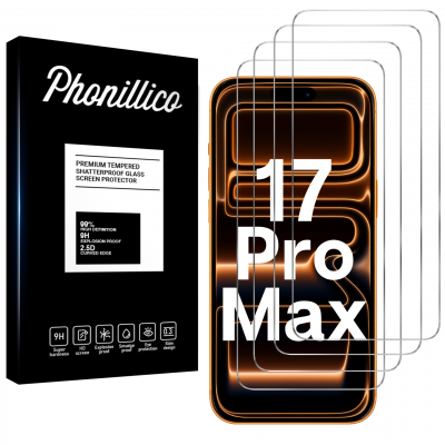 PHONILLICO Verre Tremp&eacute; pour iPhone 17 PRO MAX [Pack 4] Film Vitre Protection Ecran