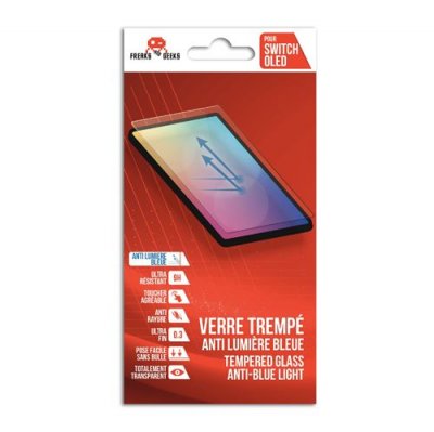 FREAKS AND GEEKS Verre Tremp&eacute; pour Nintendo Switch OLED anti-reflet lumi&egrave;re bleue