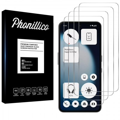 PHONILLICO Verre Tremp&eacute; pour Nothing Phone 3a Lite [Pack 4] Film Vitre Protection Ecran