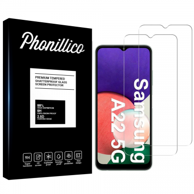 PHONILLICO Verre Tremp&eacute; pour Samsung A22 5G  [Pack 2] Film Vitre Protection Ecran &reg;