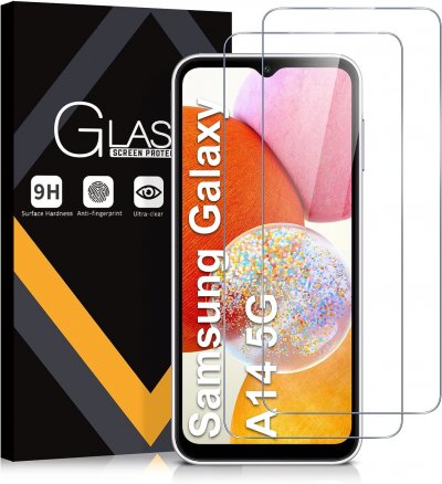 LITTLE BOUTIK Verre Tremp&eacute; pour Samsung Galaxy A14 4G/5G (6,6) [Pack 2] Film Vitre Protection Ecran