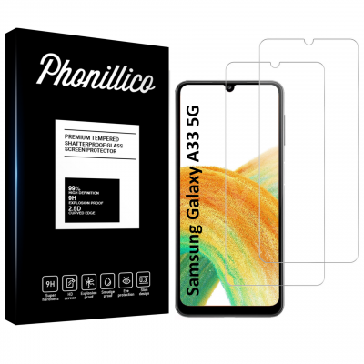 PHONILLICO Verre Tremp&eacute; pour Samsung Galaxy A33 5G [Pack 2] Film Vitre Protection Ecran