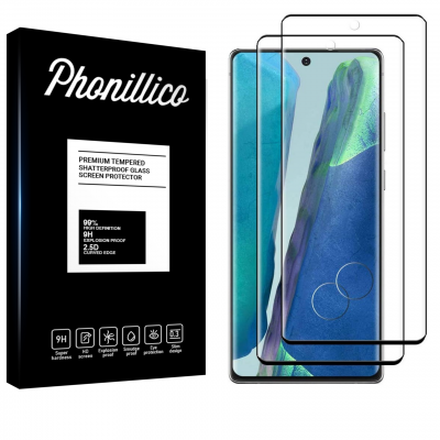 PHONILLICO Verre Trempe pour Samsung Galaxy NOTE 20 [Pack 2] Film Transparent Bord Noir Vitre Protection Ecran