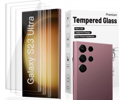 LITTLE BOUTIK Verre Tremp&eacute; pour Samsung Galaxy S23 Ultra (6,8) [Pack 3] Film Vitre Protection Ecran