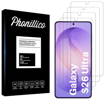PHONILLICO Verre Tremp&eacute; pour Samsung Galaxy S26 ULTRA [Pack 4] Film Vitre Protection Ecran