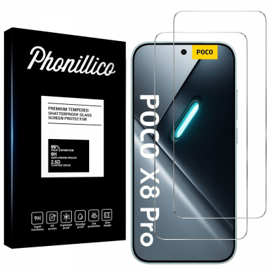 PHONILLICO Verre Tremp&eacute; pour Xiaomi Poco X8 Pro 5G [Pack 2] Film Vitre Protection Ecran
