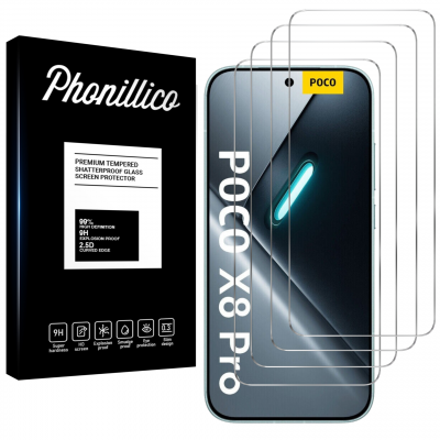 PHONILLICO Verre Tremp&eacute; pour Xiaomi Poco X8 Pro 5G [Pack 4] Film Vitre Protection Ecran
