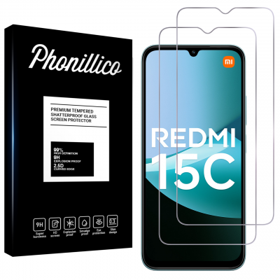 PHONILLICO Verre Tremp&eacute; pour Xiaomi Redmi 15C 5G [Pack 2] Film Vitre Protection Ecran