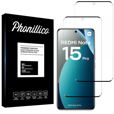 PHONILLICO Verre Tremp&eacute; pour Xiaomi Redmi Note 15 PRO 4G [Pack 2] Film Vitre Protection Ecran