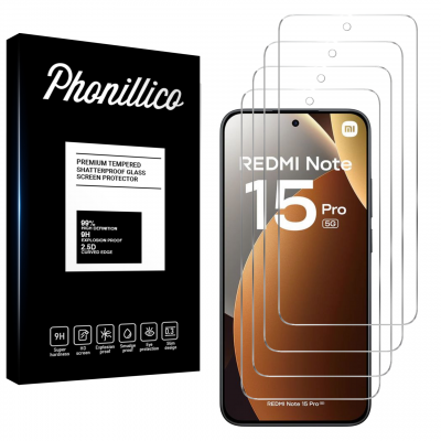 PHONILLICO Verre Tremp&eacute; pour Xiaomi Redmi Note 15 PRO 5G [Pack 4] Film Vitre Protection Ecran