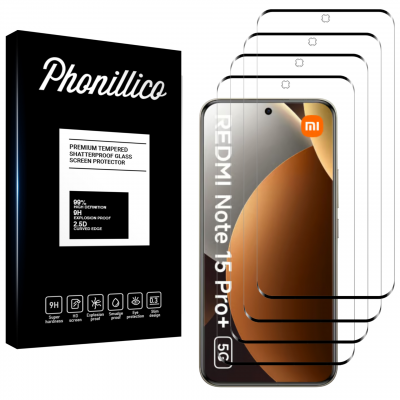 PHONILLICO Verre Tremp&eacute; pour Xiaomi Redmi Note 15 PRO PLUS 5G [Pack 4] Film Vitre Protection Ecran