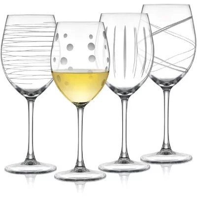 VENDOS85 Verres &Agrave; Vin Grav&eacute;s Artisanaux En Cristal