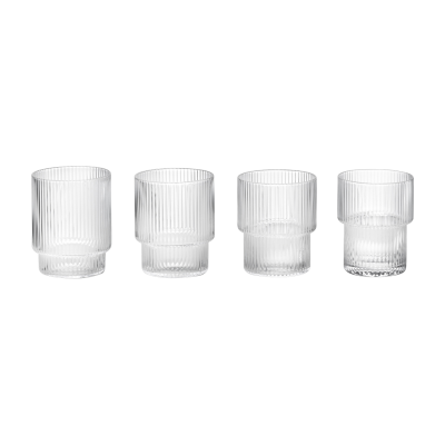 FERM LIVING Verres Ripple (Ensemble de 4) - transparent Blanc 