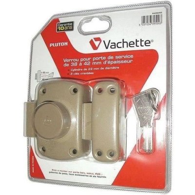 VACHETTE Verrou a bouton pour porte de service de 38 &agrave; 42 mm Pluton 