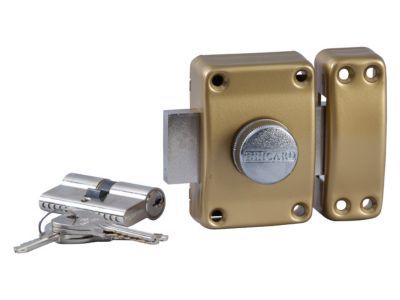 BRICARD Verrou  bouton et cylindre 30x30mm m&ecirc;me cl&eacute;