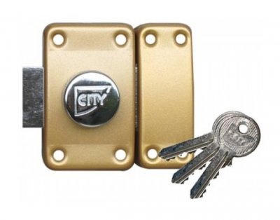 ISEO CAVERS Verrou City 25 &agrave; bouton - Cylindre 30 mm - Sur variure NV 03 - 10020302V03