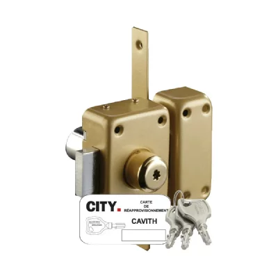 ISEO Verrou double entr&eacute;e A2P1 Cavith 1403 finition or -  - 14030001