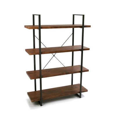 Versa - Etag&egrave;re style industriel bois et m&eacute;tal Baldas 4 &eacute;tag&egrave;res