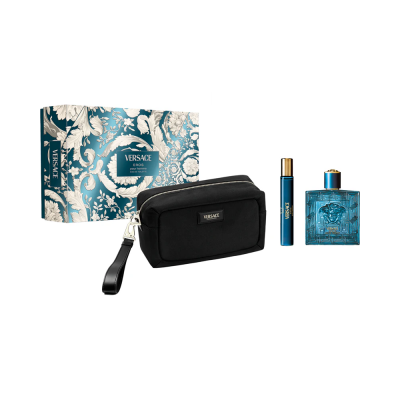 Versace Eros Pour Homme Eau De Toilette Vaporisateur 100ml Coffret 3 Produits