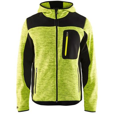 BLAKLADER Veste De Travail Tricot&eacute;e &Agrave; Capuche Jaune Fluorescent/noir Taille L