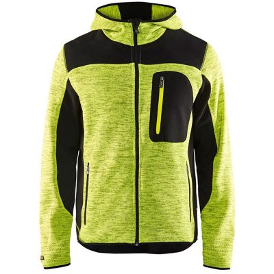 BLAKLADER Veste De Travail Tricot&eacute;e &Agrave; Capuche Jaune Fluorescent/noir Taille S
