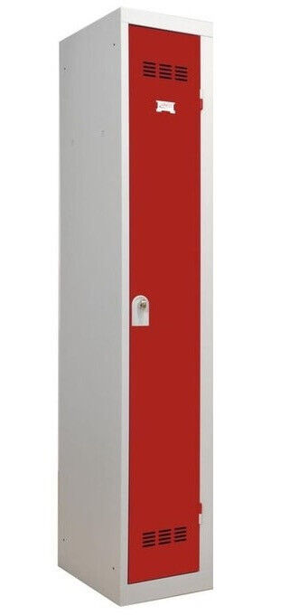 Vestiaire monobloc industrie propre - 1 case - Gris / Rouge