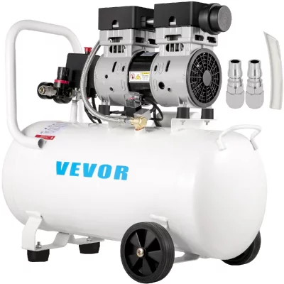 VEVOR  Compresseur Air Sans Huile Compresseur Air Horizontal 750W 50L Silencieux