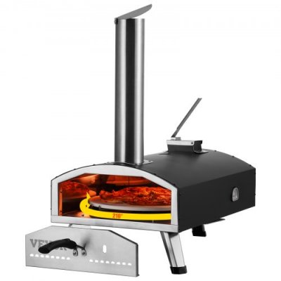 VEVOR  Four &agrave; Pizza d&acute;Ext&eacute;rieur 12 po Four &agrave; Granul&eacute;s Portable avec Rotation