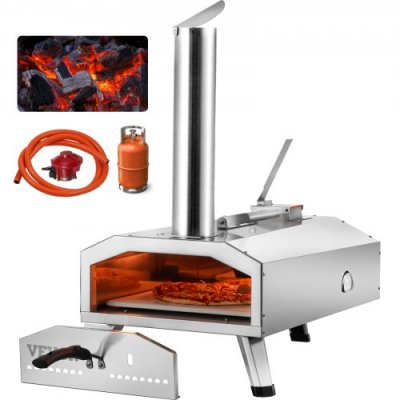 VEVOR  Four &agrave; Pizza d&acute;Ext&eacute;rieur Capacit&eacute; 12 po Four &agrave; Gaz et &agrave; Granul&eacute;s Portable