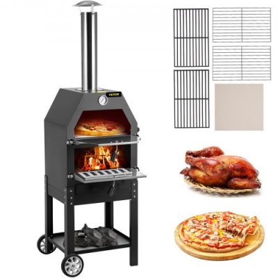 VEVOR  Machine &agrave; Pizza Portable Ext&eacute;rieur pour Pizza 304,8 mm 500℃ 458x464x1418mm