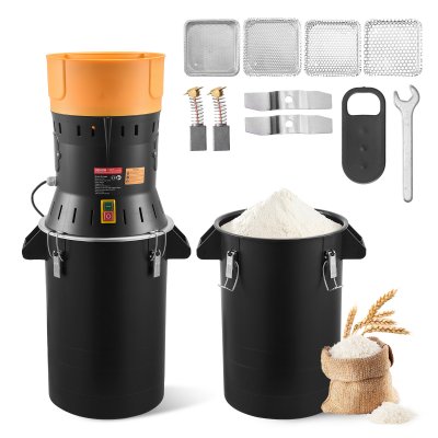 VEVOR  Moulin &Agrave; Grain &Eacute;lectrique Broyeur &Agrave; &Eacute;pices C&eacute;r&eacute;ales 25 L Haute Vitesse