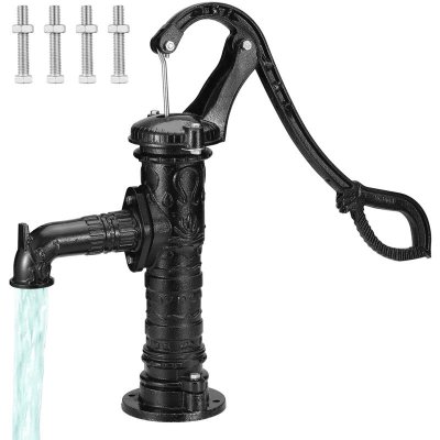 VEVOR  - Pompe &agrave; Eau &agrave; Main Fonte Fontaine Puits Ext&eacute;rieur 40 x 15 x 68 cm Noir