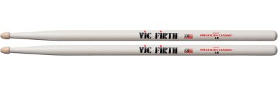 VIC FIRTH  American Classic 5BW Baguettes, Caryer Am&eacute;ricain, Bout en Bois, Blanc