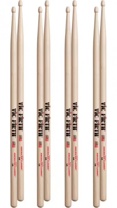 VIC FIRTH  P5&nbsp;a.3&ndash;5&nbsp;A.1&nbsp;American Classic &agrave; olives en bois (lot de 4)