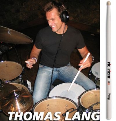 VIC FIRTH  Signature Baguettes, Thomas Lang, Bout en Bois, Blanc