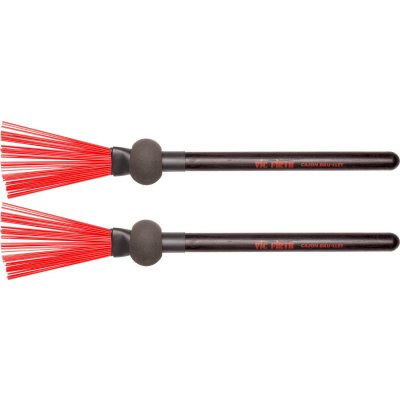 VIC FIRTH  World Classic Balai-Maillet Hybride pour Caj&oacute;n, Noir/Rouge