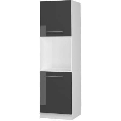 VICCO  meuble pour four Fame-Line, Anthracite Haute brillance, 60 cm avec &eacute;tag&egrave;res ouvertes 