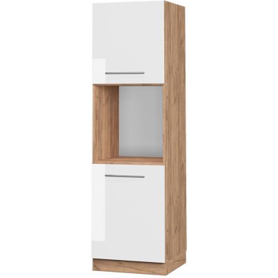 VICCO  meuble pour four Fame-Line, Blanc Haute brillance, 60 cm ouvert 