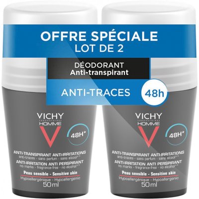 VICHY  Homme d&eacute;odorant peau sensible lot de 2 roll on 50ml