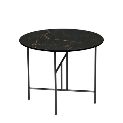 Vida - Table basse en porcelaine effet marbre 48x&Oslash;60 - Couleur - Noir