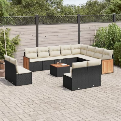 VIDAXL VIDA XL Salon de jardin 13 pcs avec coussins